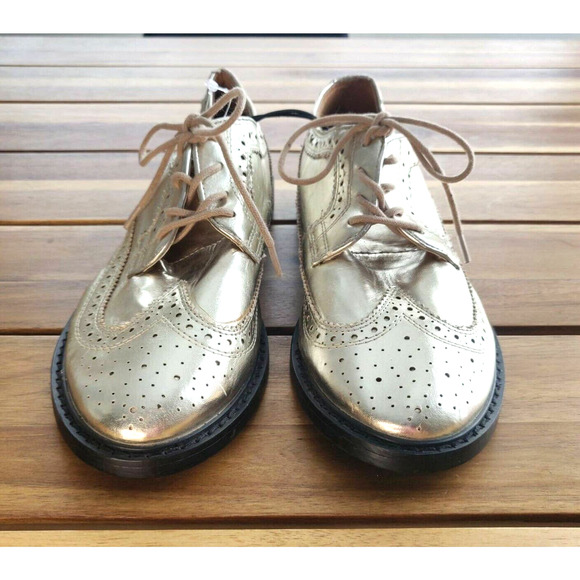 BDG Women's Shoes Oxford Lace Up Gold Size 8 Lace-up Metallic New - Picture 3 of 7